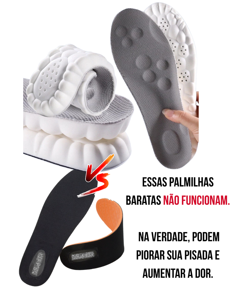 Palmilhas Impulso 4D™ | Compre 1 Leve 2 – Alívio em 48h para Dor nos Pés de Quem Trabalha em Pé