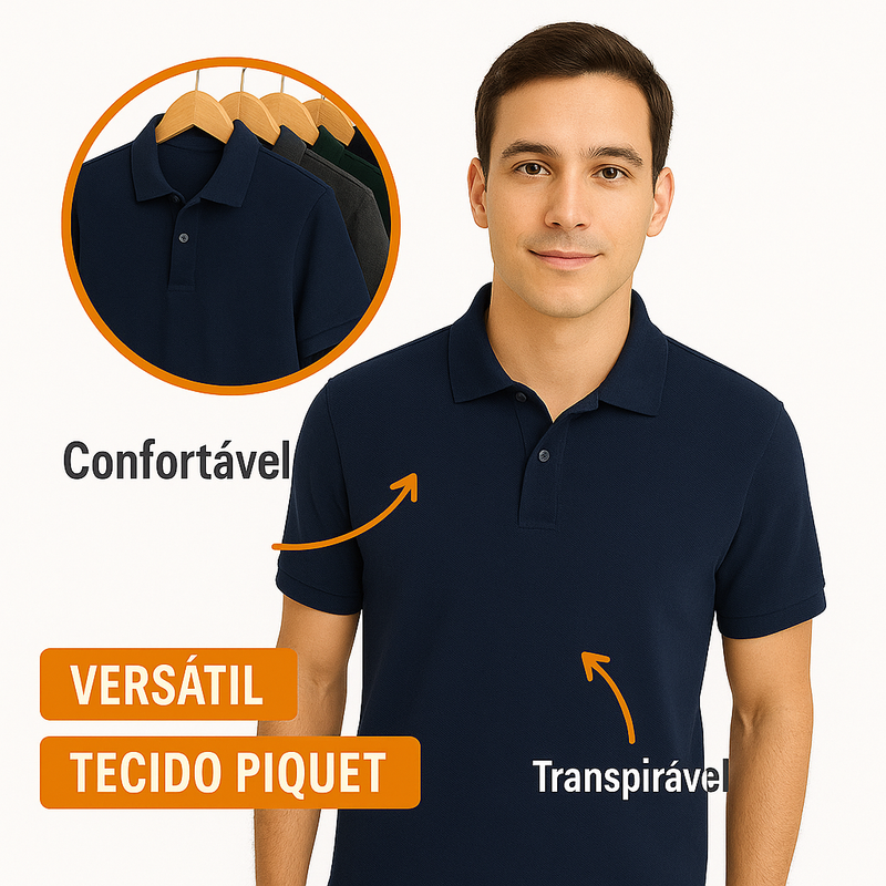COMPRE 1 LEVE 3  Polo Piquet Premium