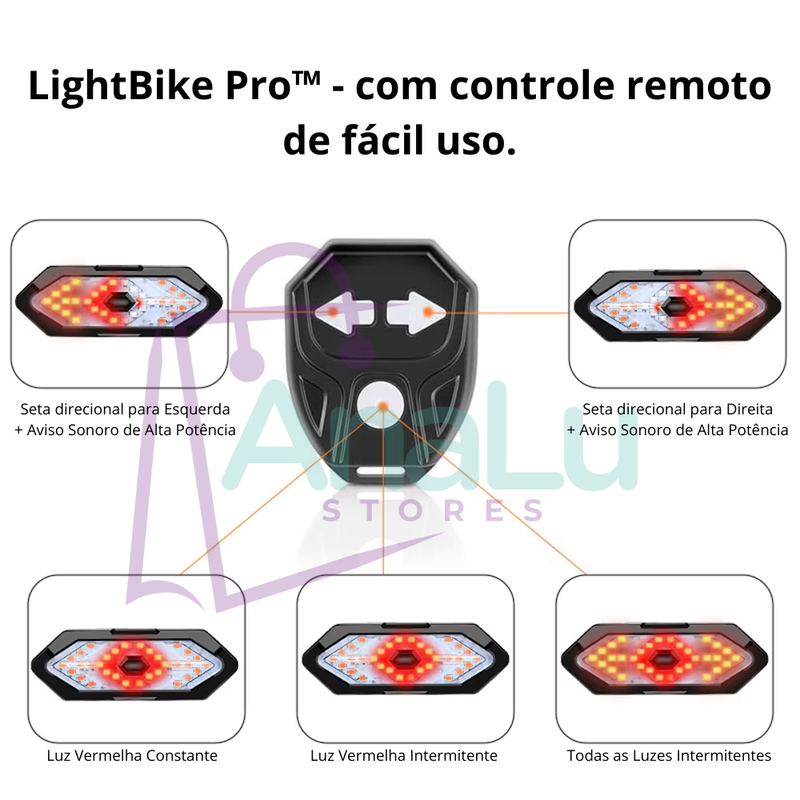 LightBike Pro™ – Seta Traseira com Controle Remoto | Máxima Segurança no Pedal