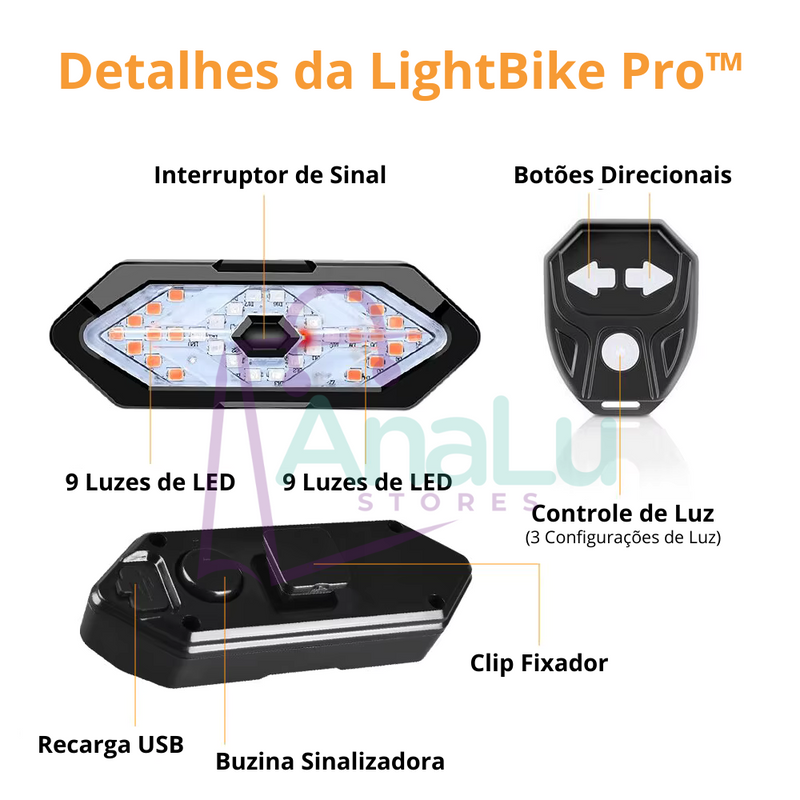 LightBike Pro™ – Seta Traseira com Controle Remoto | Máxima Segurança no Pedal