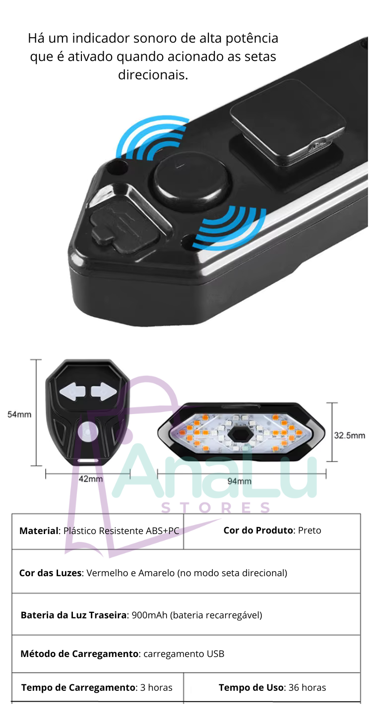 LightBike Pro™ – Seta Traseira com Controle Remoto | Máxima Segurança no Pedal